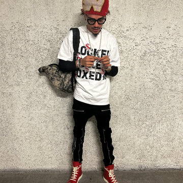 White & Red Oversized "LILWBI" Tee