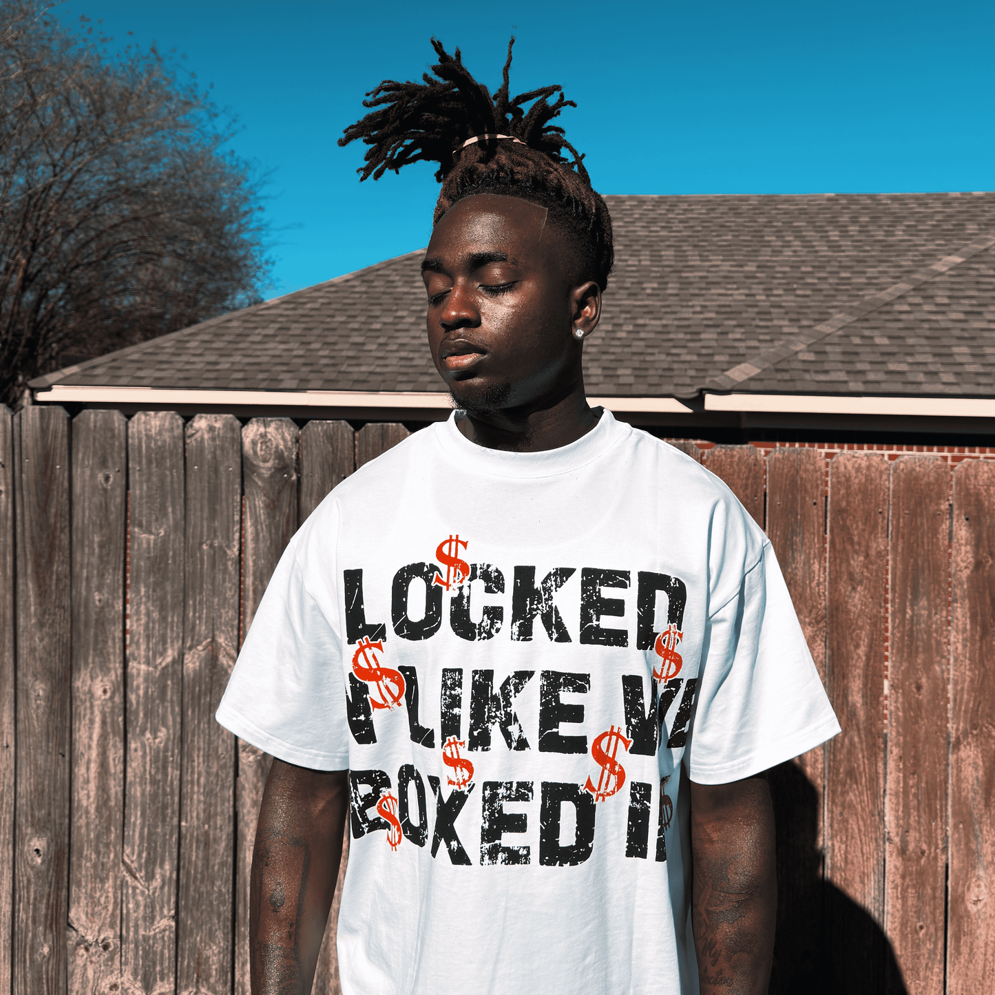 White & Red Oversized "LILWBI" Tee